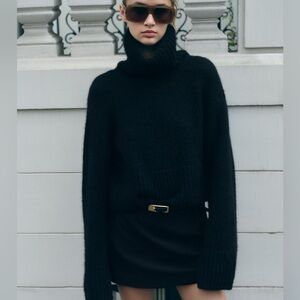 Zara Soft Knit Black Turtleneck - Small